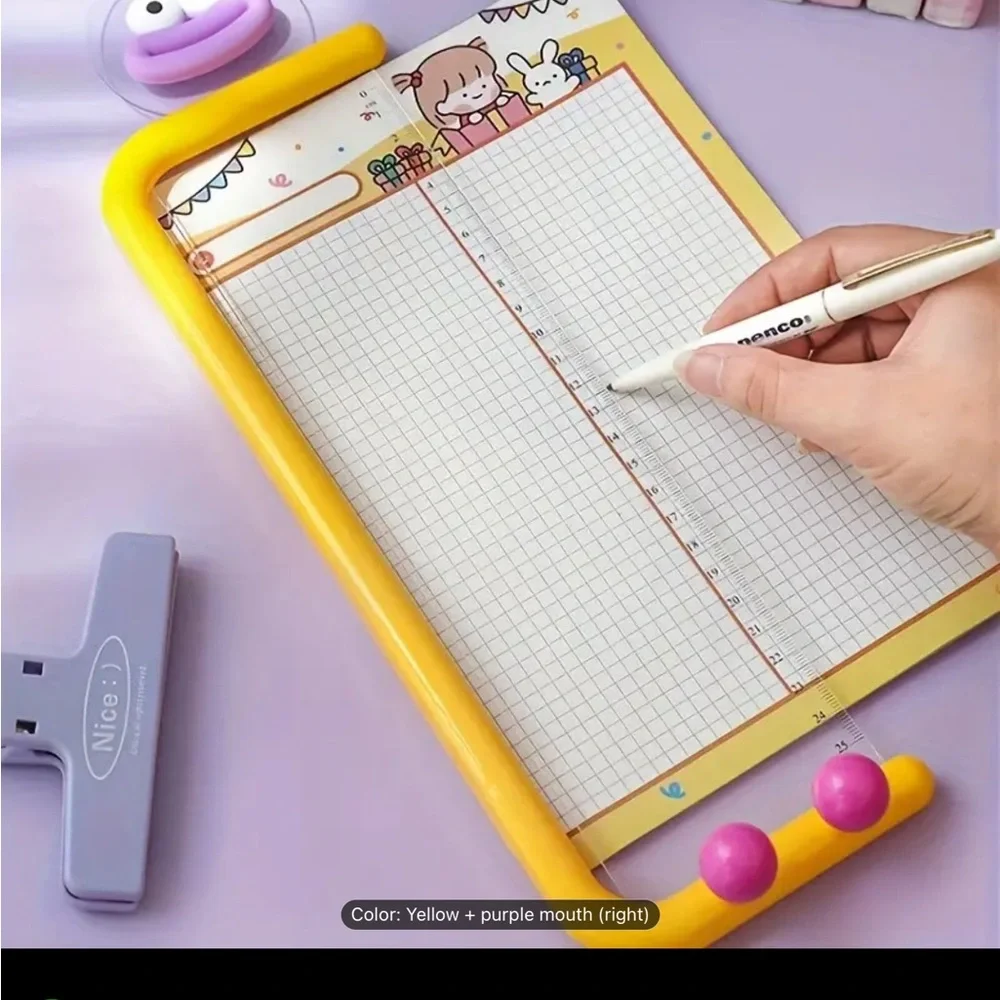 Blue and Pink Phone Holder with Notepad